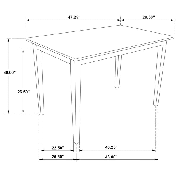Juego de comedor rectangular de 5 piezas Gomez - Capuchino