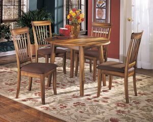 Berringer - 5 Pc. - Drop Leaf Table, 4 Side Chairs - Rustic Brown