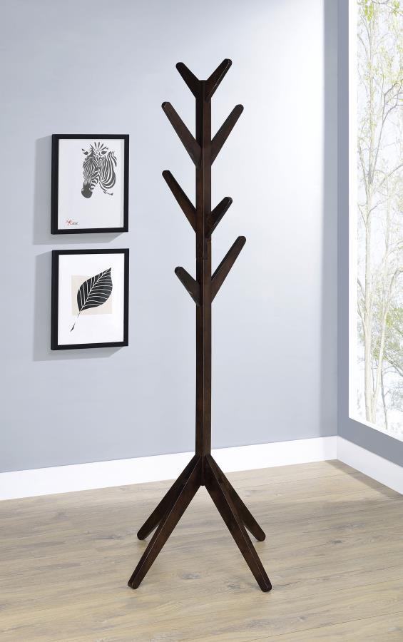 Keep your entryway neat and organized with this elegant solid asian hardwood coat rack. Designed with 8 sturdy hooks, it provides ample space for hanging coats, hats, scarves, and more. The minimalist design adds a natural charm to any hall tree or clothi