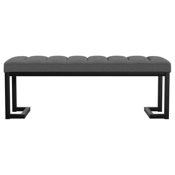 Mesa - Boucle Upholstered Tufted Accent Bench - Charcoal