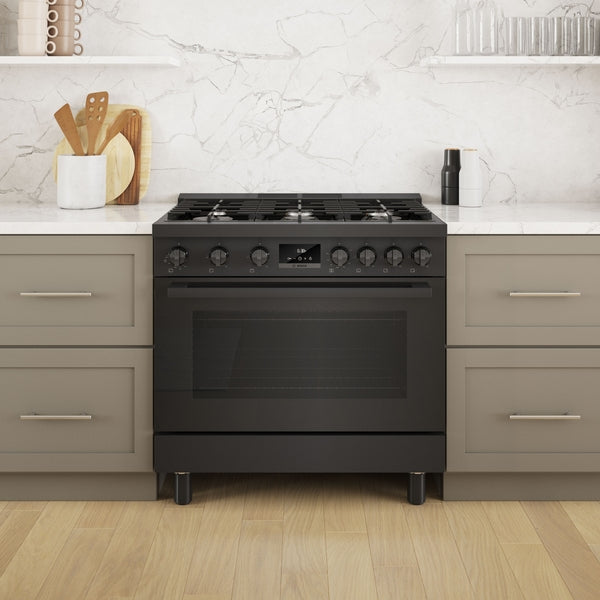 800 Series, Dual Fuel Freestanding Range, 36'', Black Stainless Steel