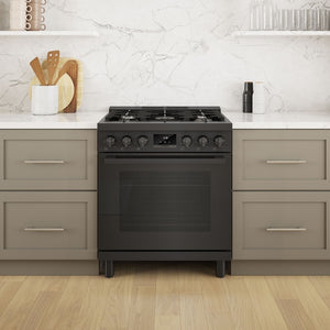 800 Series, Gas Freestanding Range, 30'', Black Stainless Steel