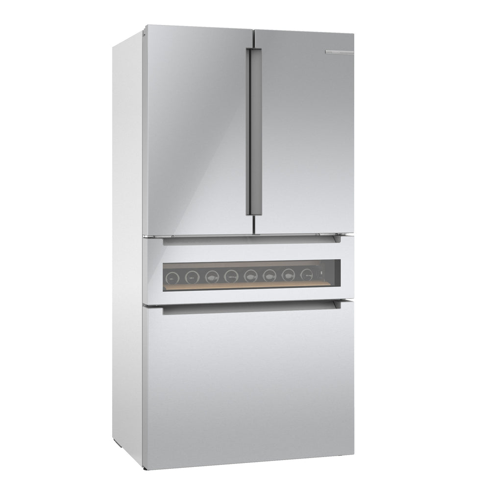 800 Series, French Door Bottom Mount Refrigerator, Glass door, 36'', Stainless Steel