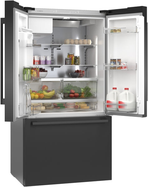 500 Series, French Door Bottom Mount Refrigerator, 36'', Black Stainless Steel
