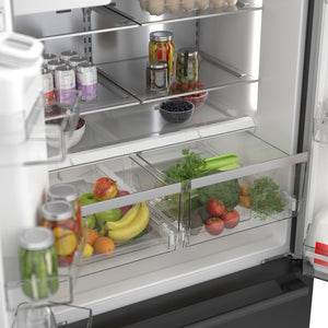 500 Series, French Door Bottom Mount Refrigerator, 36'', Black Stainless Steel
