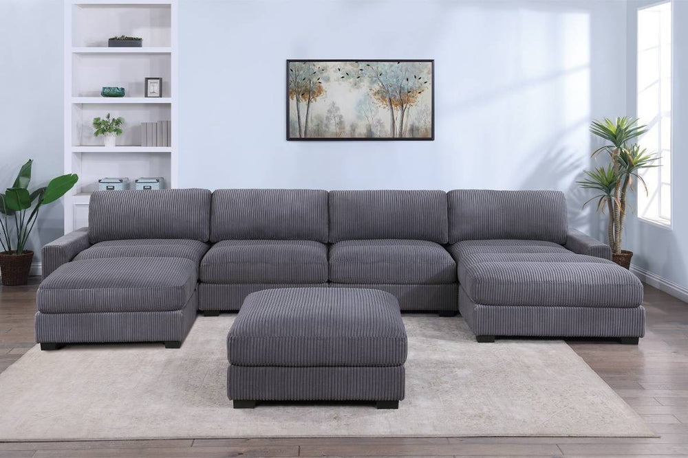 This flexible modular system allows for endless configuration, adapting to any room size. The clean, defined seating areas provide firm yet yielding comfort. Its highly customizable nature adds immense functional value, creating a sophisticated and person
