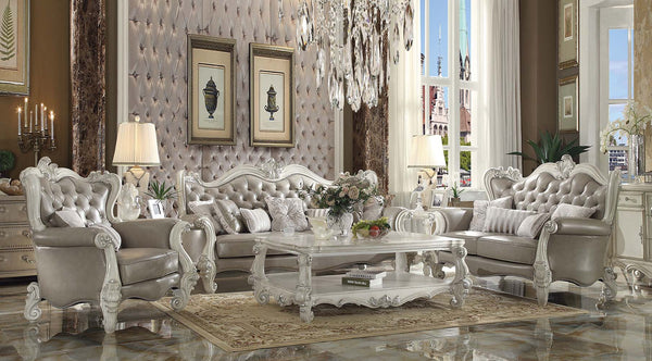 Versailles - Chair - Vintage Gray PU & Bone White
