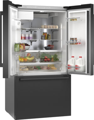 500 Series, French Door Bottom Mount Refrigerator, 36'', Stainless steel (with anti-fingerprint), Black Stainless Steel