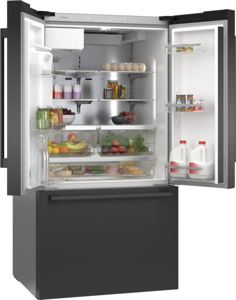 500 Series, French Door Bottom Mount Refrigerator, 36'', Stainless steel (with anti-fingerprint), Black Stainless Steel