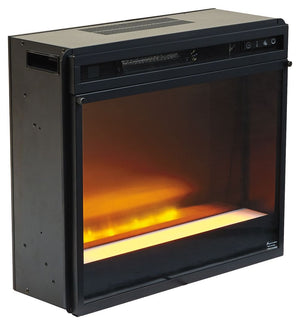 Enjoy the cozy feel of a cracklinâ€™ fireplace without the hassle, maintenance or cleanup. Available as an addition on select TV stands and entertainment centers, this fireplace insert includes an electric flame feature that operates with or without heat,