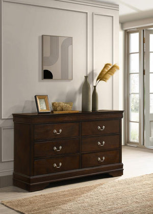  featuring simple and elongated details. Add extra dimension with an exposed wood grain in a warm cappuccino finish. Sleek and simple