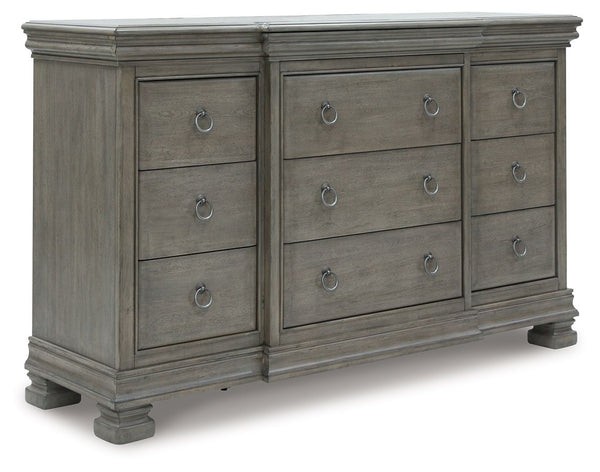 Traditional design motifs, redefined for todayâ€™s trends. Inspired by timeless Louis Philippe styling, this dresser is distinguished by its stunning attention to detail. Youâ€™ll find the light gray finish encourages an attitude of laid-back luxury. Comp