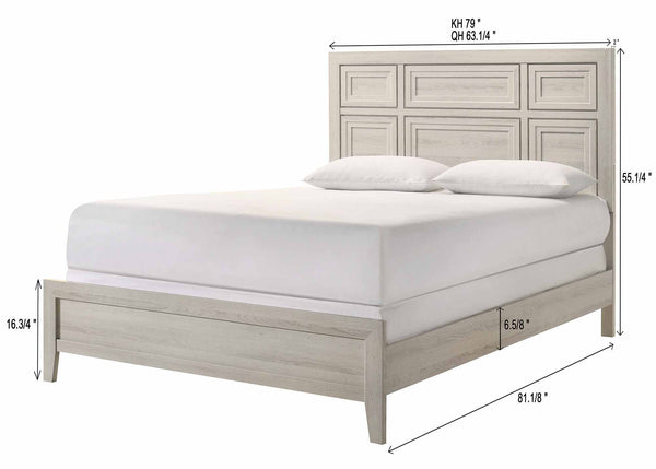 Lorraine - Queen Bed - Antique White