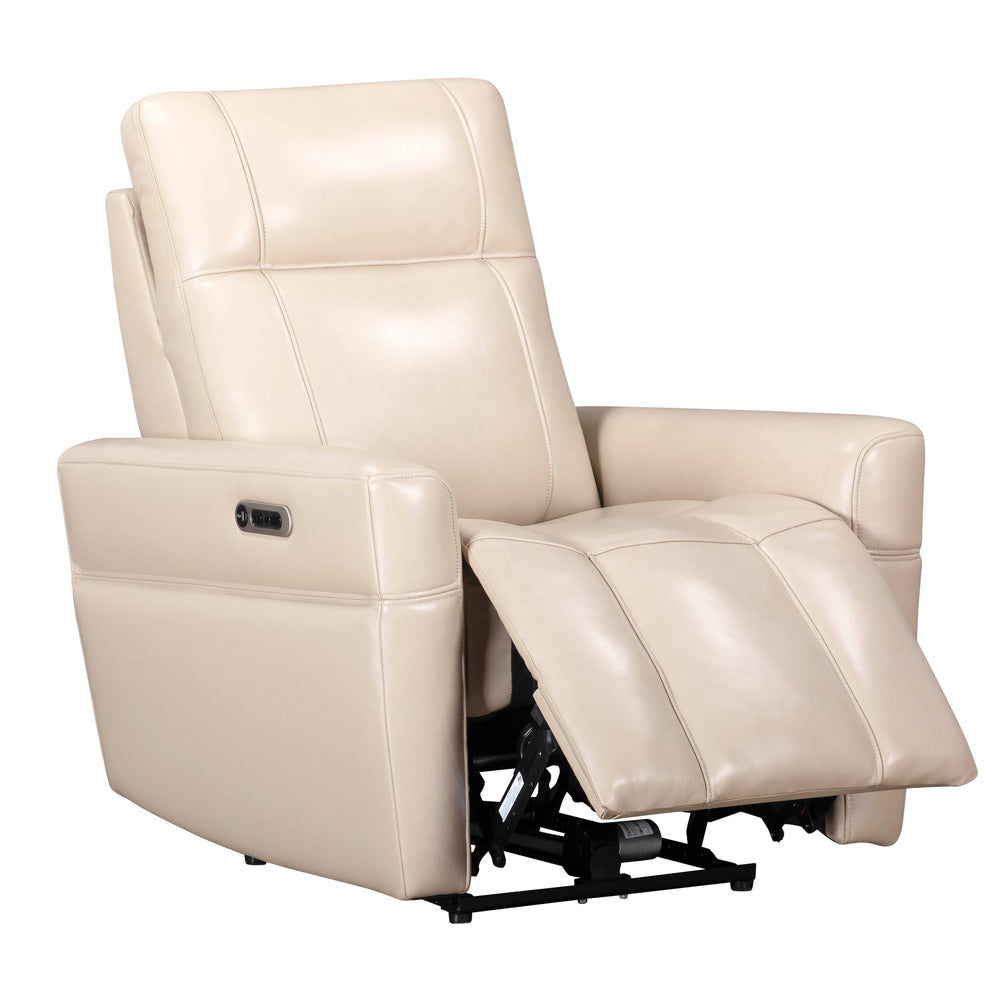 Discover Bradford, a comfortable zero-gravity power recliner with an adjustable headrest. Its stylish top-grain leather, double-piped seams on the arms, and single-piped seams on the footrest give this recliner an upscale look. With USB and USB-C ports on