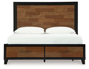 Kraeburn - Brown / Black - California King Panel Storage Bed