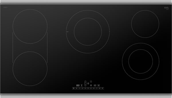 800 Series, Electric Cooktop, 36'', Black, surface mount with frame