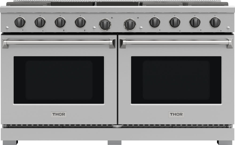 60 Inch Gas Range, 8 Burner Double Oven