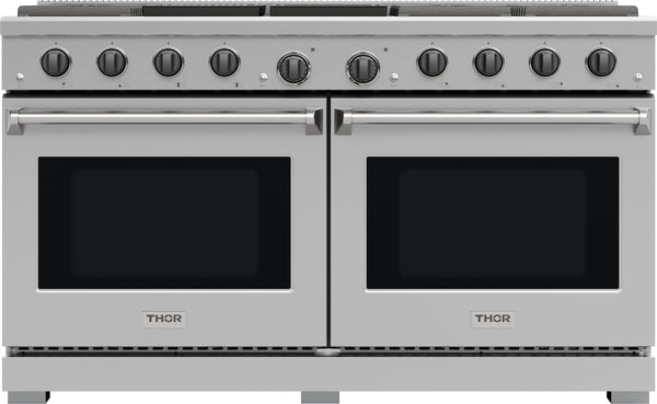 60 Inch Gas Range, 8 Burner Double Oven