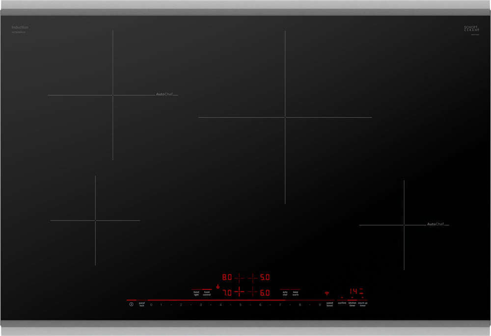 800 Series, Induction Cooktop, 30'', Black, surface mount with frame