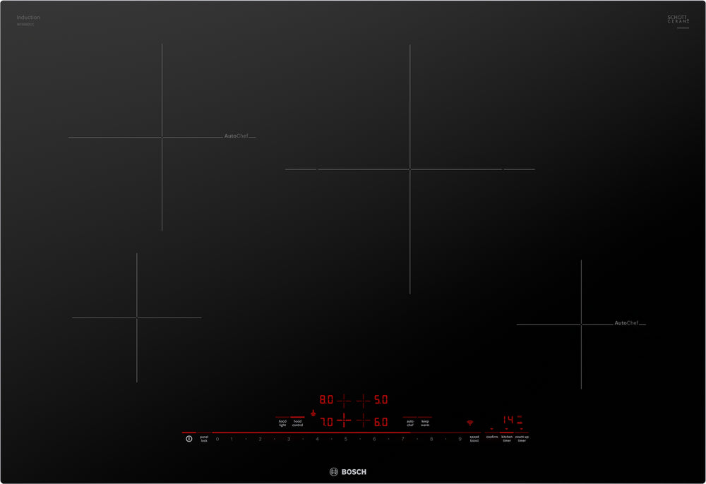 800 Series, Induction Cooktop, 30'', Black, Without Frame