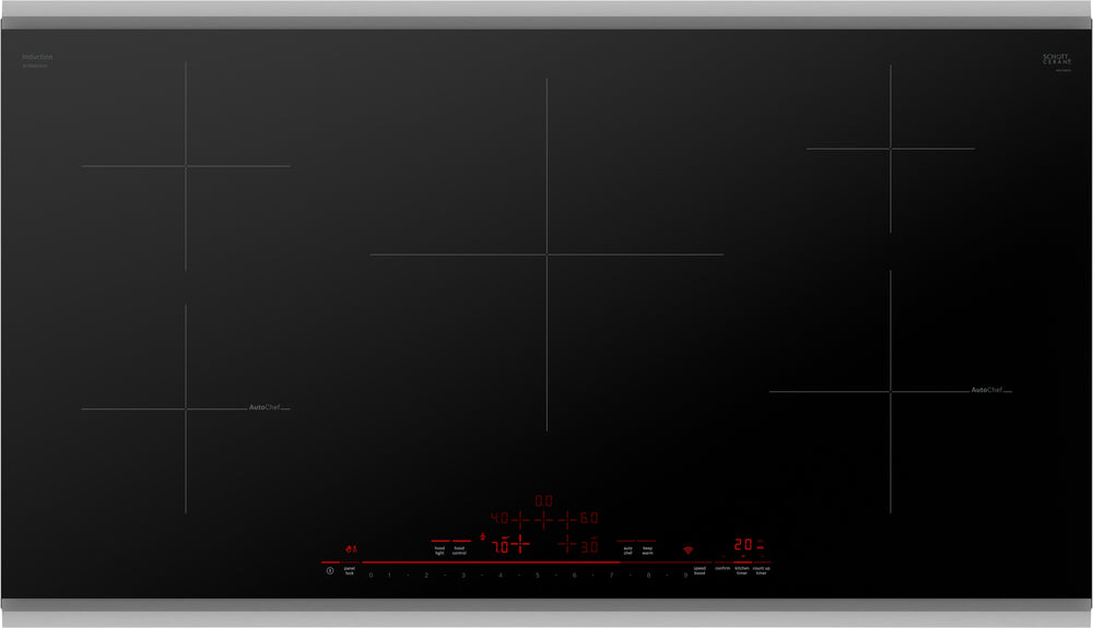 800 Series, Induction Cooktop, 36'', Black, surface mount with frame