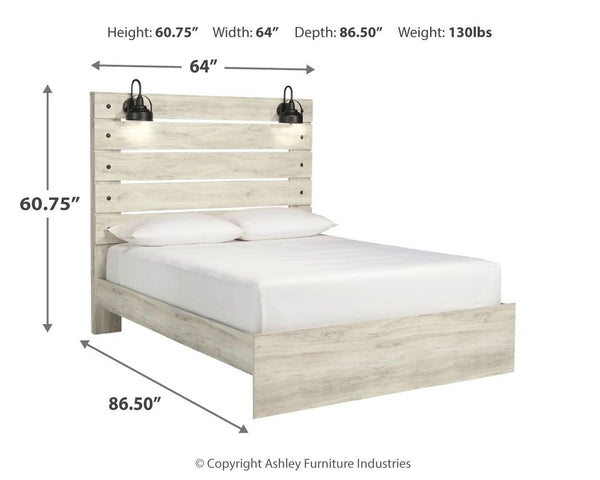 Cambeck - Whitewash - Queen Panel Bed