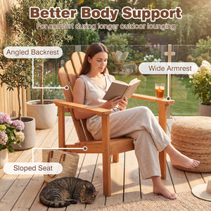 Built for dependable outdoor use with solid acacia wood<br>Strong construction holds up to 400 lbs with stability<br>Sloped seat for comfort during longer outdoor lounging<br>Angled backrest eases sitting with better body support<br>Wide armrests for adde