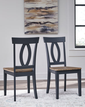 Landocken - Brown / Blue - 5 Pc. - Round Dining Table