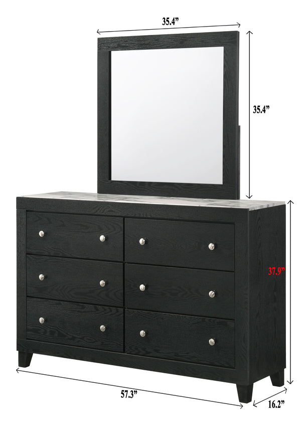 Cadence - Dresser & Mirror - Black