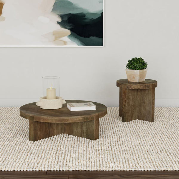 Kinkaid - Round Solid Mango Wood End Table - Brown