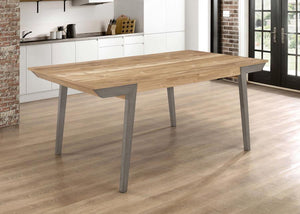  wooden dining table. This tasteful piece boasts a spacious