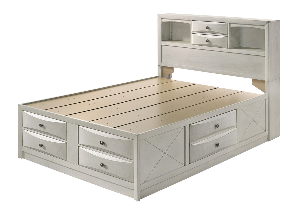 Emily - Queen Captains Bed - White<h4><b>Emily - Queen Captains Bed Headboard/Footboard - White</b></h4> <table width="100%"><colgroup><col style="width: 30%"> <col style="width: 70%"> </colgroup> <tbody> <tr> <td>Dimensions</td> <td> 62.70"L x 84.10"D x 