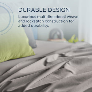 Linens - Tempur Luxe Egyptian Cotton Sheet Set - Cool Gray - Queen