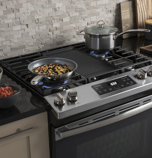 GE® 30" Slide-In Front Control Gas Range