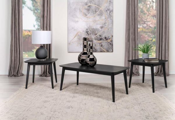  a three-piece coffee occasional table set stands as a beacon of mid-century inspiration. The coffee table