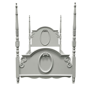 Flora - Twin Bed With Poster - Gray