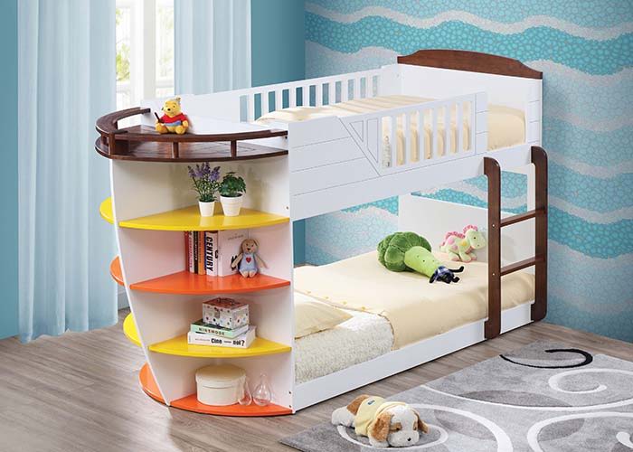 With a casual contemporary look and functional design, the Neptune collection will give your child a space that he-'ll be proud to call his own. This piece features a built-in ladder, easy access guardrail and the front row with storage shelves to keep ki