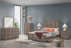 River - Queen Bed - Light Brown