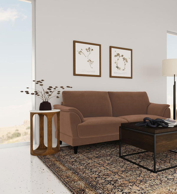 designed to deliver both comfort and timeless elegance. Upholstered in a rust woven fabric