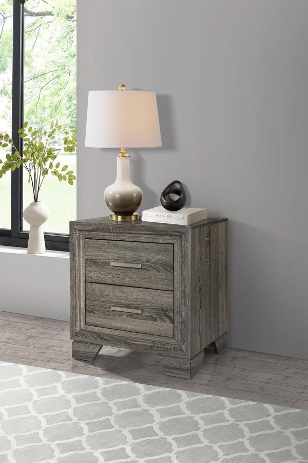 Augment your styling and approachable bedside with a transitional two-drawer nightstand. Delivering a touch of farmhouse charm and casual ambiance, it provides plenty of storage at your bedside. Its wide top is ideal for a reading light or a vase, offerin