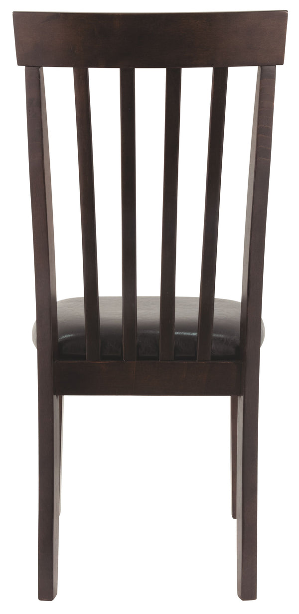  savor the beauty of this sleek upholstered dining room side chair. Rake back design complements an open and airy aesthetic. Dark and dramatic finish makes a bold