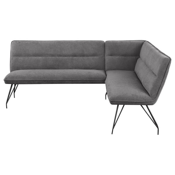 Dodson - Fabric Upholstered L-Shaped Nook Dining Bench - Gray