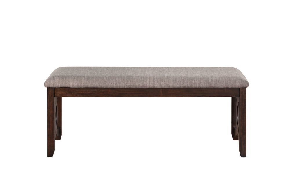 Complete your dining set or add extra seating in your home with the New Classic Furniture Gia Upholstered Dining Bench, a versatile and stylish addition to your space. Crafted from solid Rubberwood and Mindi veneers, this bench offers both durability and 