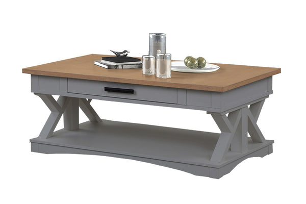  the Americana Modern Cocktail Table is a must-have. Crafted in a versatile Dove grey finish