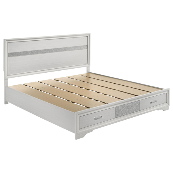 Miranda 51-inch Wood Eastern King Storage Panel Bed White