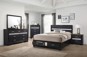 Miranda 4-piece Eastern King Bedroom Set Black