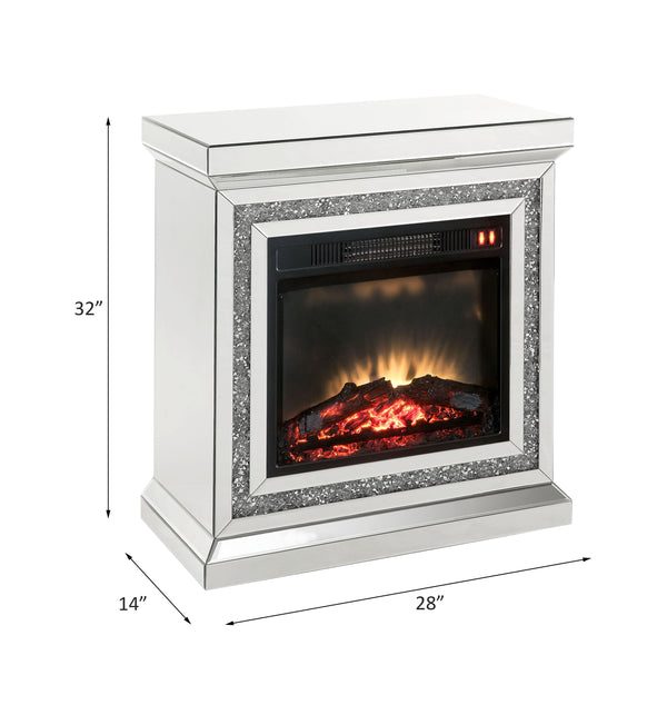 Noralie - Fireplace - Mirrored & Faux Diamonds - 32"