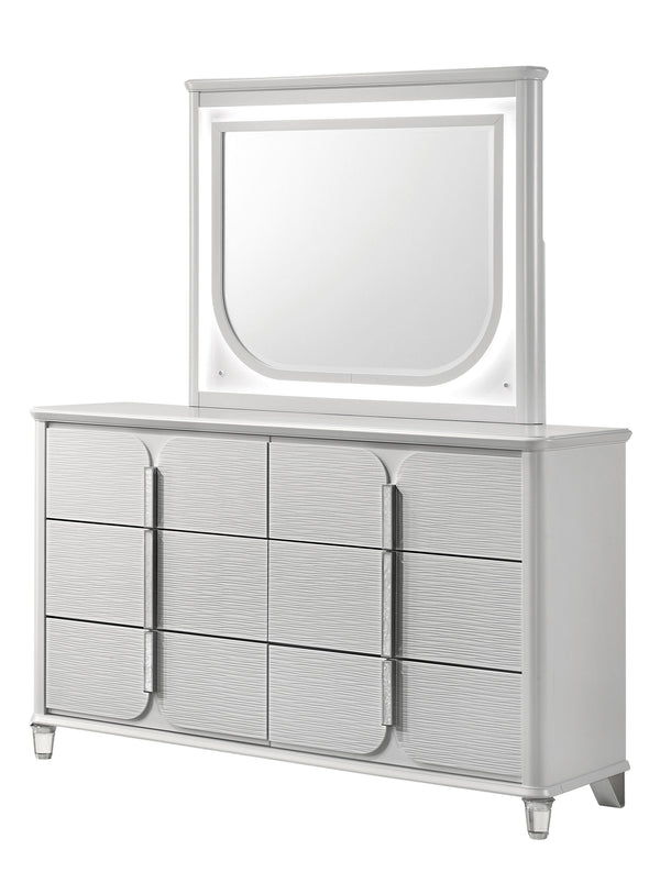  padded headboard with integrated lighting