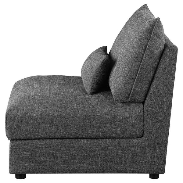 Sasha - Upholstered Armless Chair - Barely Black