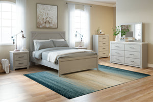 Cottenburg - Light Gray / White - Queen Panel Bed